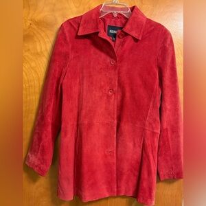 Bernardo Women's Vibrant Red Suede Blazer